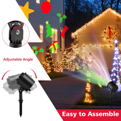 Gymax Christmas Waterproof Projector Light Holiday Decor LED Lights w/ Gift Pattern