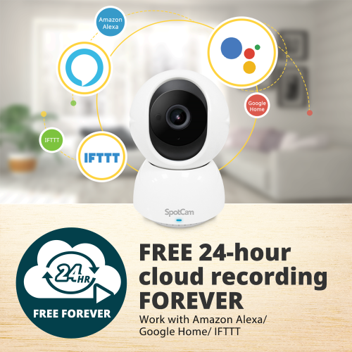 SpotCam Eva Pro Wireless Home Security Camera, 2K , Indoor, Night Vision, Two-Way Talk, Motion & Sound Alert, PTZ Pan/Tilt, Automatic Human Tracking,