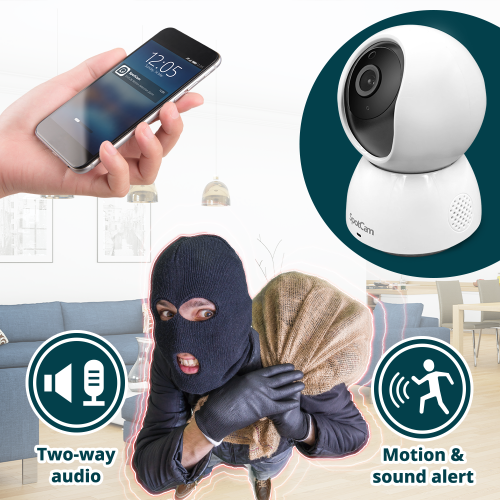 SpotCam Eva Pro Wireless Home Security Camera, 2K , Indoor, Night Vision, Two-Way Talk, Motion & Sound Alert, PTZ Pan/Tilt, Automatic Human Tracking,