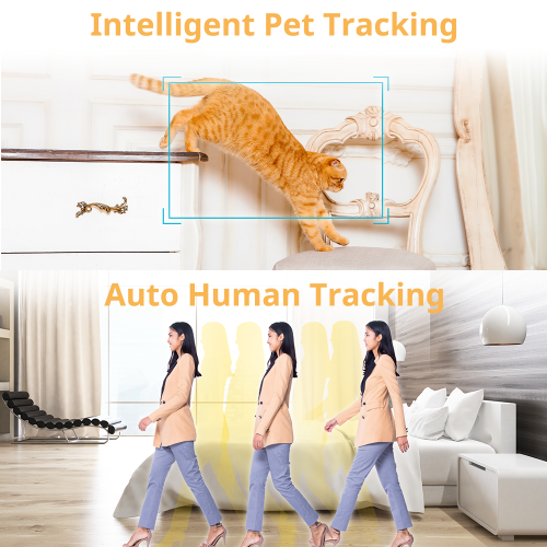 SpotCam Mibo Wireless Pet Security Camera, 2K , Indoor, Night Vision, Two-Way Talk, Motion & Sound Alert, PTZ Pan/Tilt, Pet Tracking, with Free