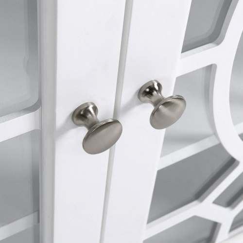 HOMCOM Sideboard Display Cabinet with Double Framed Glass Doors, 2 Adjustable Shelves, and Elevated Base, White