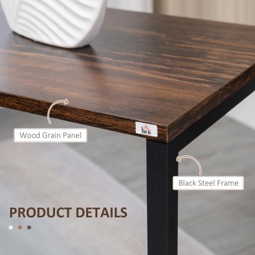 Ensemble de 3 tables de bout gigognes de HOMCOM, table d'appoint industrielle en forme de C avec cadre en acier pour canapé, lit, salon, brun rustique