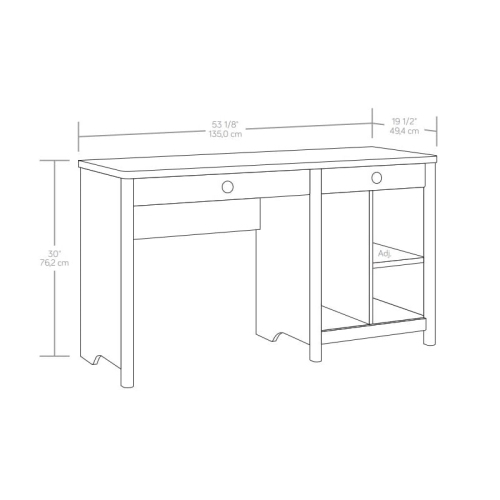 Sauder Dover Edge Engineered Wood Desk in Glacier Oak