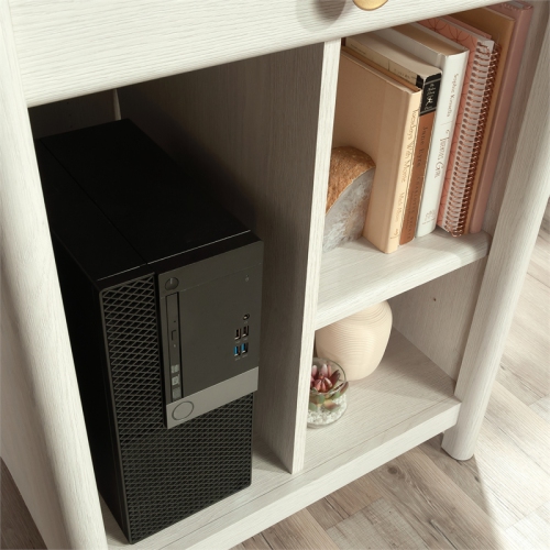 Sauder Dover Edge Engineered Wood Desk in Glacier Oak