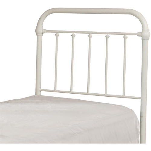 Bowery Hill Twin Metal Spindle Panel Headboard in White