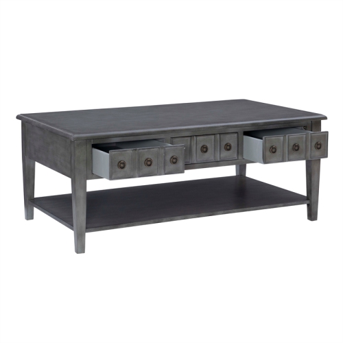 Linon Sadie Wood Coffee Table with Storage in Gray