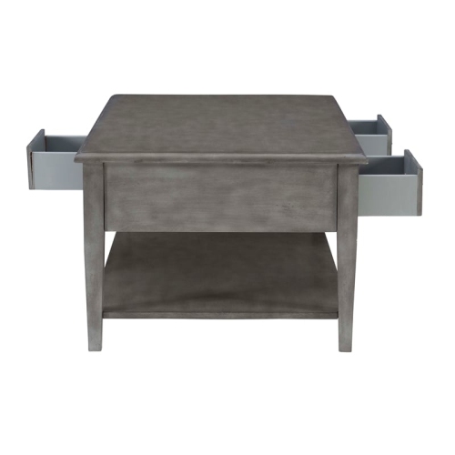 Linon Sadie Wood Coffee Table with Storage in Gray