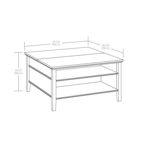 Sauder East Adara Engineered Wood Lift Top Coffee Table in Cascade Oak Finish