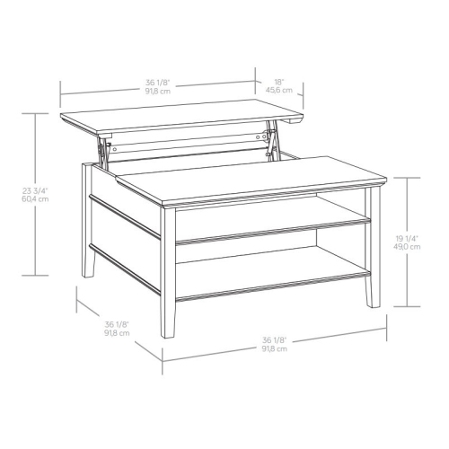 Sauder East Adara Engineered Wood Lift Top Coffee Table in Cascade Oak Finish