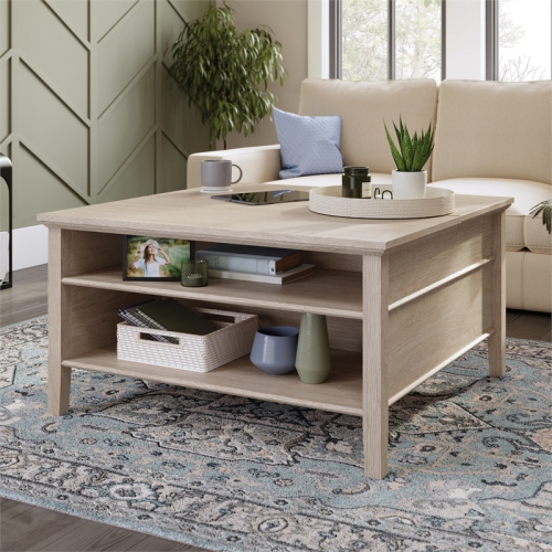 Sauder East Adara Engineered Wood Lift Top Coffee Table in Cascade Oak Finish