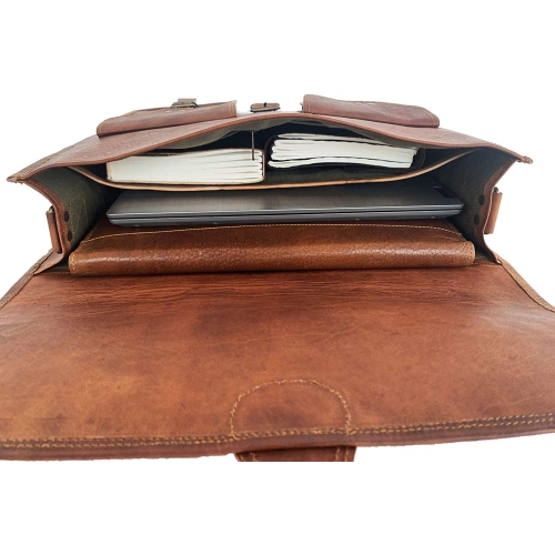 Mallette en cuir pour portable sac messager de 18 po fait à la main meilleur sac à main de KPL