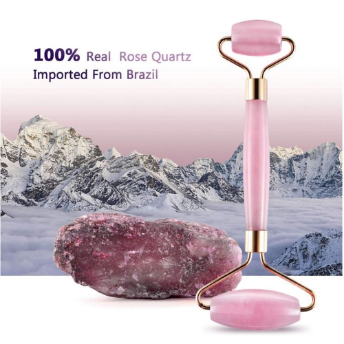 Gua Sha & Jade Roller Set – Original Rose Quartz Roller for Scrape Massage – Beauty Skin Care Kit –Rejuvenating Skin – Anti-Aging Firming Effect –