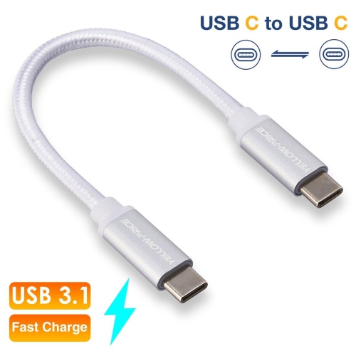 Thunderbolt 3 Compatible Nylon Braided USB C to USB C Cable Increased Durability