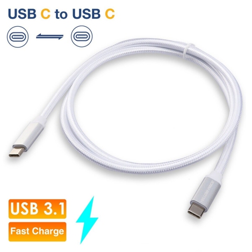 Câble USB C à USB C tissé en nylon compatible Thunderbolt 3 pour une durabilité accrue