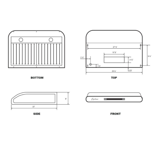 Cyclone 30" 680 CFM LED lights Undermount Range Hood