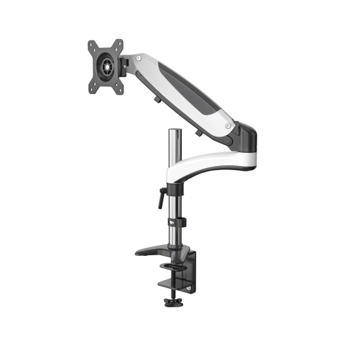 AMER  Tilt Heavy Duty Gas Single Monitor Desk Mount Articulating Arm - White And Black (Hydra1HD)