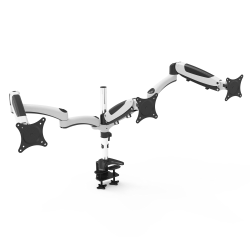 AMER 15"-28" Tilt Triple Monitor Mount with Articulating Arms - White, Black and Chrome