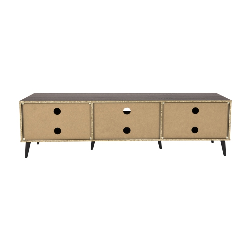 CorLiving Cole 71'' Wide Dark Grey Wood Grain TV Stand with Cabinet Storage, for TVs up to 85"