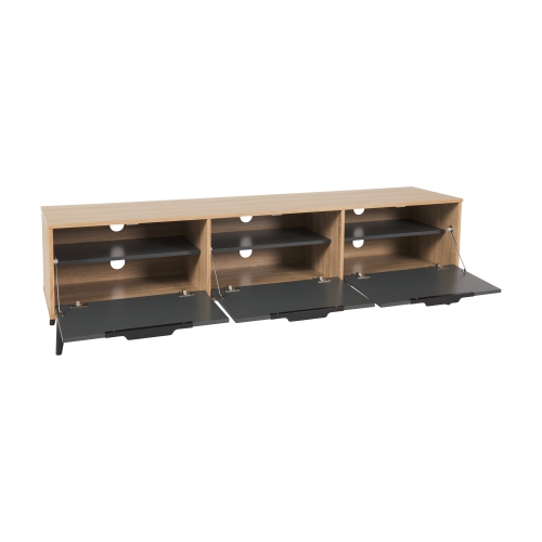 CorLiving Cole 71'' Wide Light Wood and Grey TV Stand with Cabinet Storage, for TVs up to 85"
