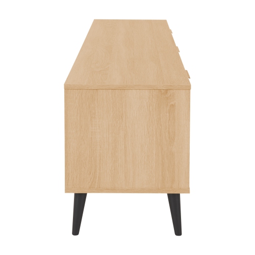 CorLiving Cole 71'' Wide Light Wood and Grey TV Stand with Cabinet Storage, for TVs up to 85"