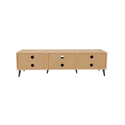 CorLiving Cole 71'' Wide Light Wood and Grey TV Stand with Cabinet Storage, for TVs up to 85"