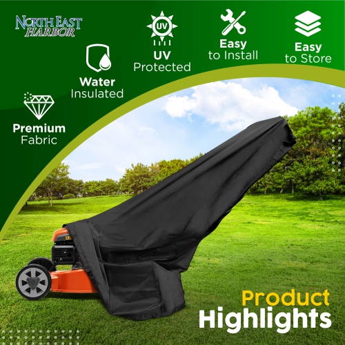 Lawn Mower Cover, Marine Grade 600D, Push Mower Cover, Outdoor Storage Lawn Mower Cover Waterproof Heavy Duty, UV Protection Universal Push Lawn