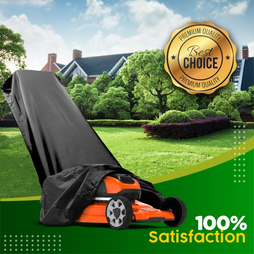 Lawn Mower Cover, Marine Grade 600D, Push Mower Cover, Outdoor Storage Lawn Mower Cover Waterproof Heavy Duty, UV Protection Universal Push Lawn