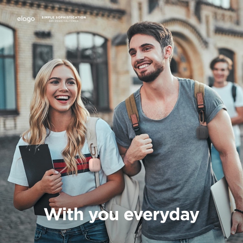 Étui en silicone Elago compatible avec les AirPods 3ᵉ génération - Mousqueton inclus, prise en charge du chargement sans fil, résistant aux chocs,