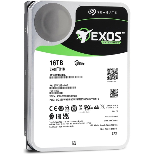 Seagate Exos X18 ST16000NM004J Hard Drive ST16000NM004J - 16TB 7200rpm SAS