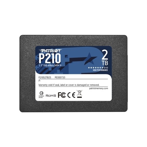 PATRIOT MEMORY  Patriot P210 2Tb SSD 2.5" SATA Iii 430Mb/s Internal Solid State Drive (P210S2Tb25) In Black