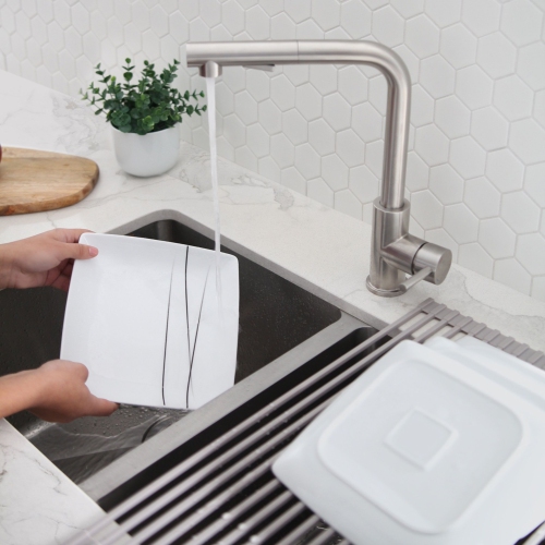 K130SK147S Single Handle Pull Down Kitchen Faucet with Cold Water Tap in Stainless Steel