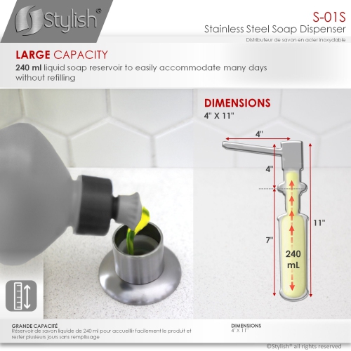 K130SS01S Single Handle Pull Down Kitchen Faucet with Soap Dispenser in Stainless Steel
