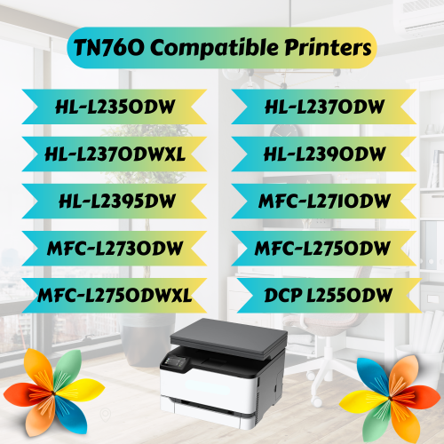 PRINTOXE® TN760 Compatible 6 High Yield Toner Cartridges TN 760 HL L2350DW L2370DW L2370DWXL L2390DW L2395DW & MFC L2710DW L2730DW L2750DWXL & DCP