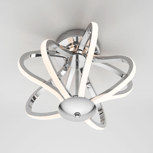 Meridian Modern Flush Mount Ceiling Light Fixture, Chrome