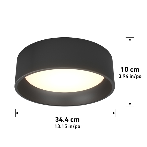 Alton Modern Flush Mount Ceiling Light Fixture, Black