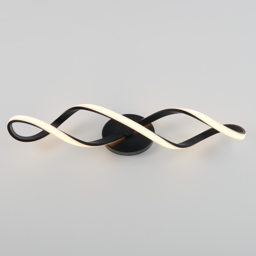 Swirl Modern Vanity Light, Black