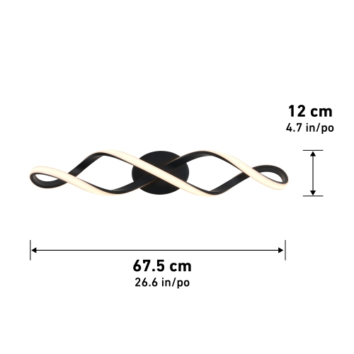 Swirl Modern Vanity Light, Black