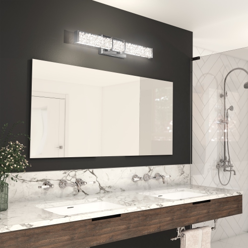 Riviera Royale Modern Vanity Light, Chrome