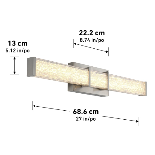 Riviera Royale Modern Vanity Light, Brushed Nickel