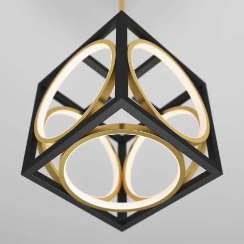 Astoria Modern Chandelier, Black and Gold