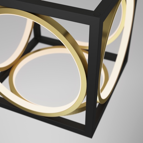 Astoria Modern Chandelier, Black and Gold