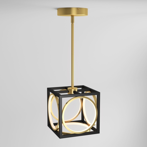 Astoria Modern Chandelier, Black and Gold