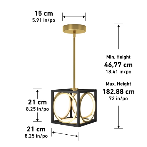 Astoria Modern Chandelier, Black and Gold