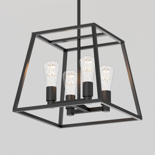 Carter Modern Mid-Century Chandelier, Black
