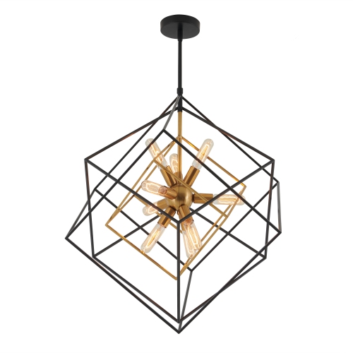 ARTIKA Imperium Modern Mid-Century Chandelier, Black And Gold Very high-quality metal frame with beautiful brass accents