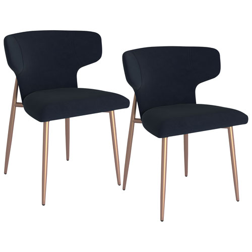 Inspire Contemporary Velvet Side Chair - Set of 2 - Black