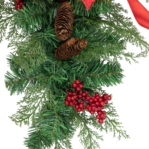 Set of 2 Mixed Cedar and Pine Christmas Chair Back Swags