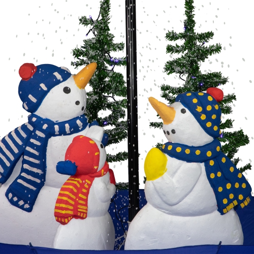 Lighted Musical Snowing Let it Snow Snowmen in Umbrella Base Christmas Decoration - 5.5'