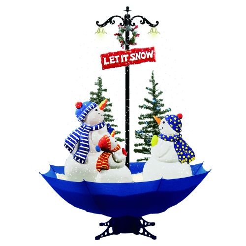 Lighted Musical Snowing Let it Snow Snowmen in Umbrella Base Christmas Decoration - 5.5'
