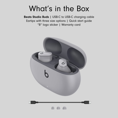 Beats By Dr. Dre Studio Buds In-Ear Noise Cancelling Truly Wireless Headphones - Moon Grey by BEATS BY DR. DRE - Open Box condition - Image 7
